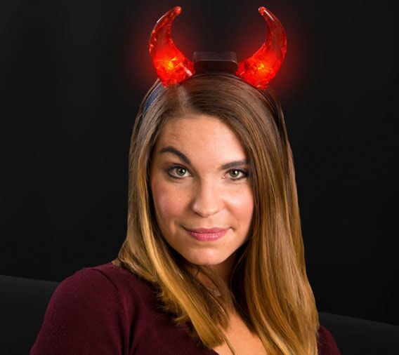 Wholesale Promotional Led Devil Red Horns Light Up Hairband Hair Loop Headband Glow In The Dark Halloween Party Supplies - Foto 11