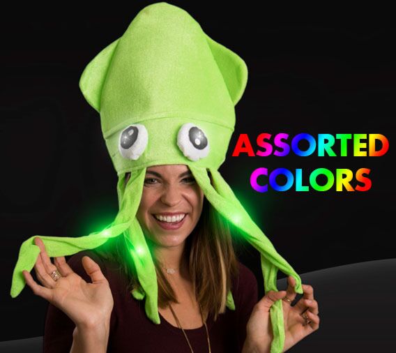 Costume Accessories Rainbow Squid Hat Flashing Squid Hat For Beach