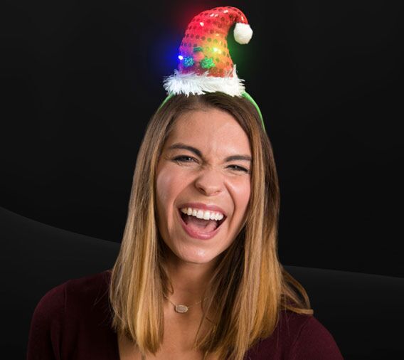 Light up Santa Claus Headband LED Christmas Headband