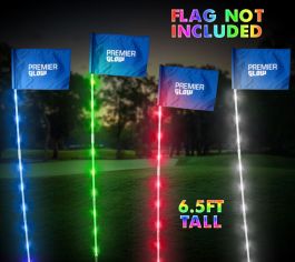 Regulation sized flag stick for night golf tournaments and foot golf ...