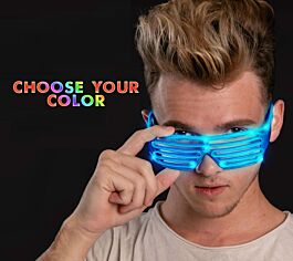 Fun EL wire shutter shades in different colors pink, blue, and green