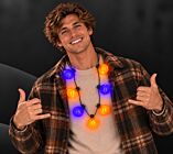 Flashing Purple & Orange Halloween Necklace