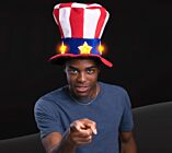 LED RWB Uncle Sam Hat