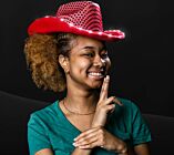 Light up Sequin Cowboy Hat - Red