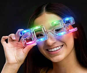 We choose color Free Shipping 3 2021 Flashing LED New Year Glasses 