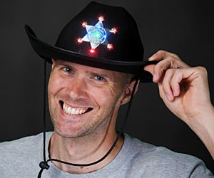 Flashing Star Cowboy Hat (Black)