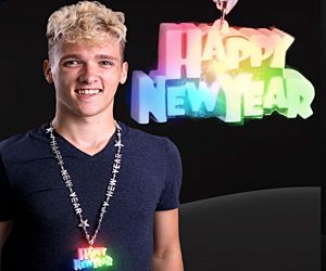 LED Happy New Year Bead Necklace