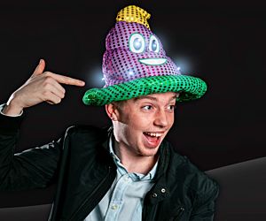 LED Mardi Gras Sequin Poop Hat