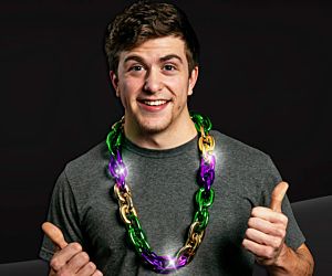Blinking Mardi Gras Chain Necklace