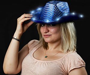Light up Sequin Cowboy Hat - Blue