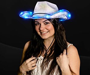 Light up Iridescent Space Cowgirl Hat - Purple