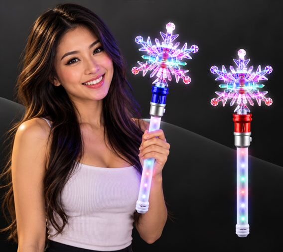 LED Frozen Snowflake Spinning Wand