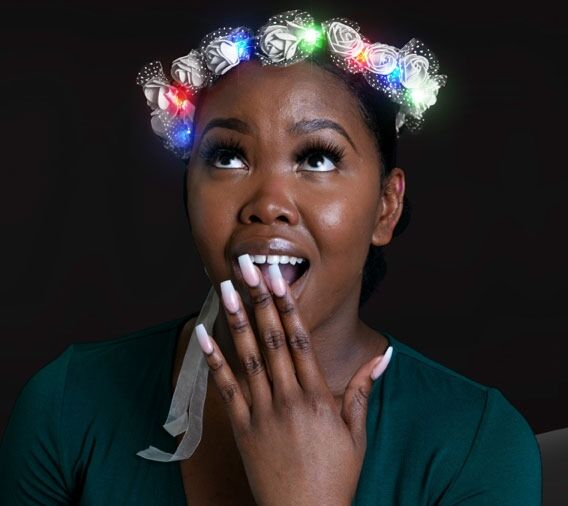LED Rosebud Flower Crown Headband