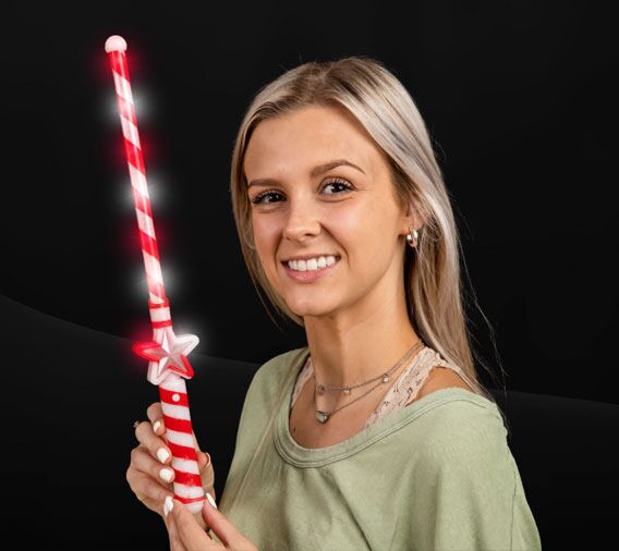 Light up Candy Cane Star Wand