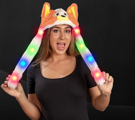Flashing Bingo Plush Moving Ear Hat