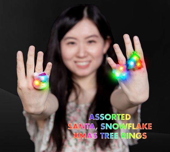 Flashing Christmas Ring Assortment