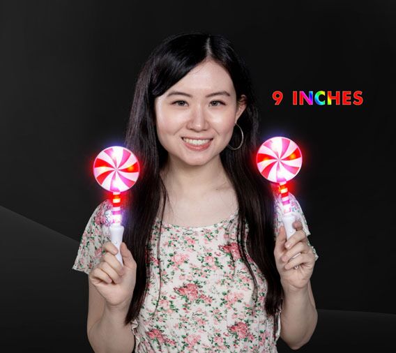 Light Up Lolli Pop Wand 9 Inches
