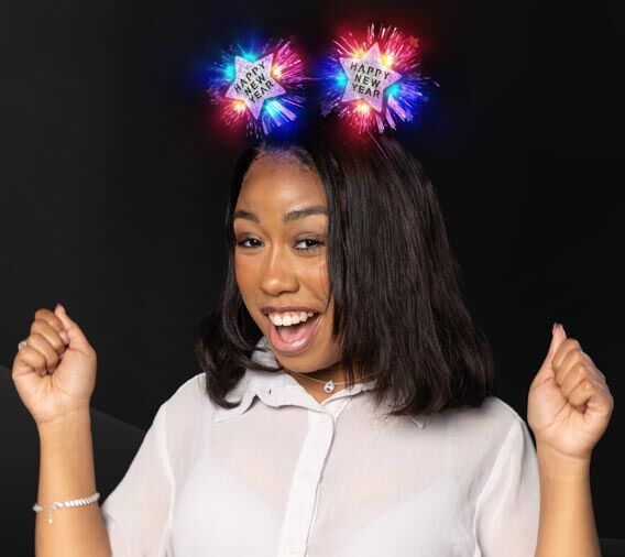 Happy New Year Fiber Optic Star Headband