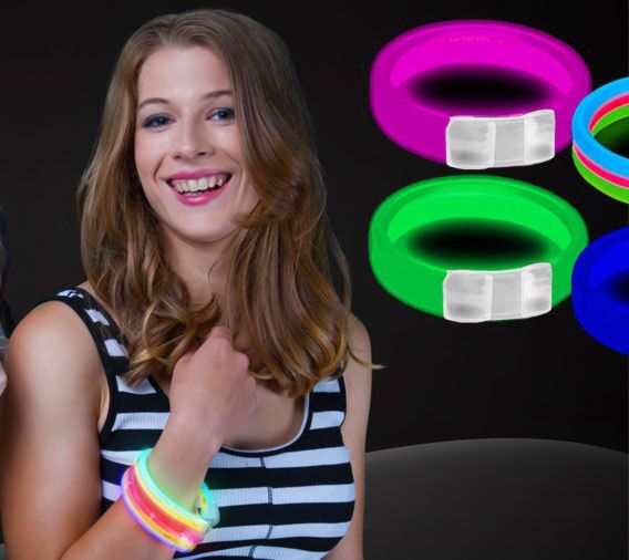 Triple Wide Glow Bracelets