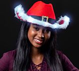 Light up Santa Cowboy Hat