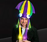 Flashing Mardi Gras Squid Hat