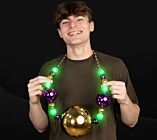 Light up Mardi Gras Jumbo Ball Necklace