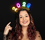 LED 2024 New Years Eve Tinsel Headband