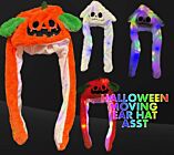 Light up Pumpkin & Skull Plush Moving Ear Hat Asst