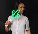 Light up Neon Fleur De Lis Wand