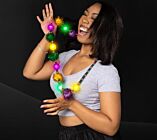 LED Tinsel Mardi Gras Necklace