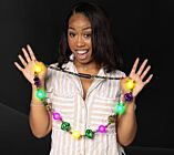LED Lips Mardi Gras Necklace