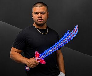 Light Up RWB Pixel Crystal Katana