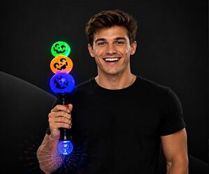 LED Triple Jack O Lantern Halloween Wand