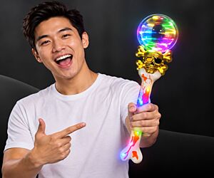 LED Spinning Skull & Crossbones Wand