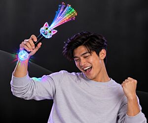 Light-Up Rainbow Fiber Optic Cat Wand