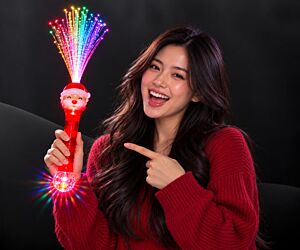 Light-Up Santa Fiber Optic Christmas Wand