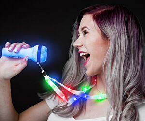 Light up Microphone Lanyard Necklace 