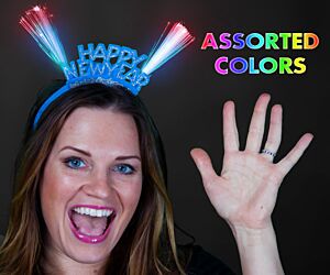 LED Fiber Optic Happy New Year Headband