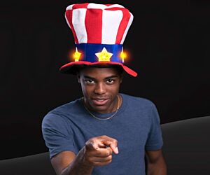 LED RWB Uncle Sam Hat 