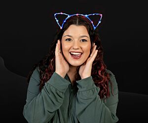 Red White Blue LED Cat Ears