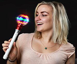 12 inch Light up Spinning Ball Wand