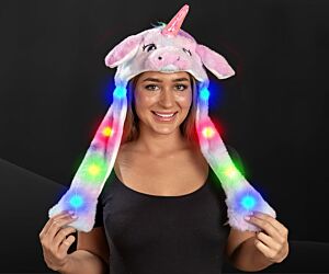 Light up Plush Unicorn Moving Ear Hat