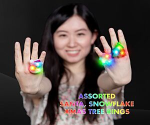 Flashing Christmas Ring Assortment