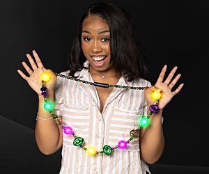 LED Lips Mardi Gras Necklace