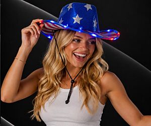Light up Patriotic Sequin Cowboy Hat