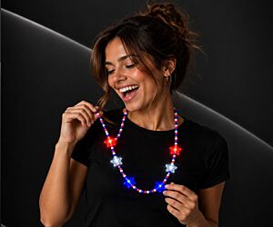 Light up Patriotic Star Bead Necklace