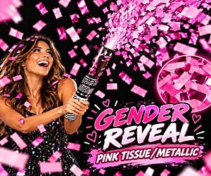 12" Gender Reveal Confetti Popper - Pink Mix