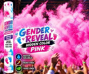 Pink Gender reveal holi powder cannon