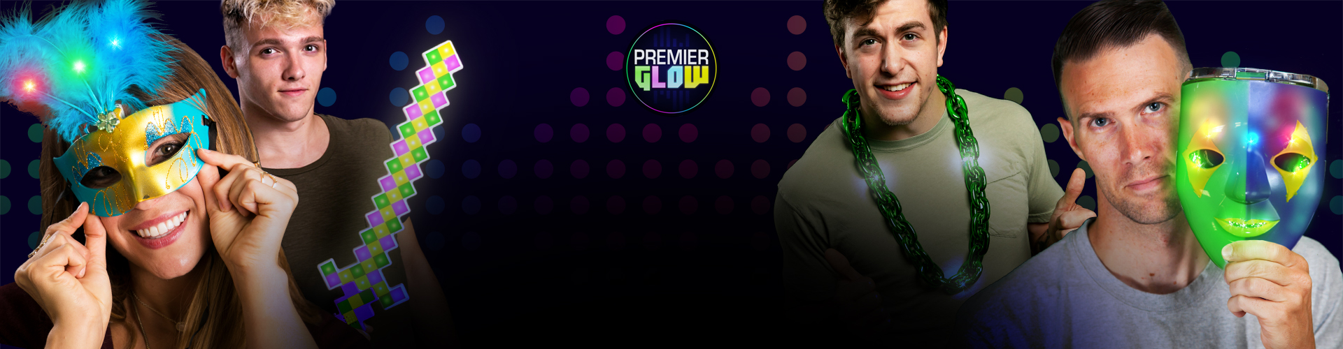 Light up, Glow, LED & flashing Mardi Gras parade float throws