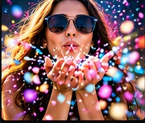 Colorful confetti celebration for a gender reveal